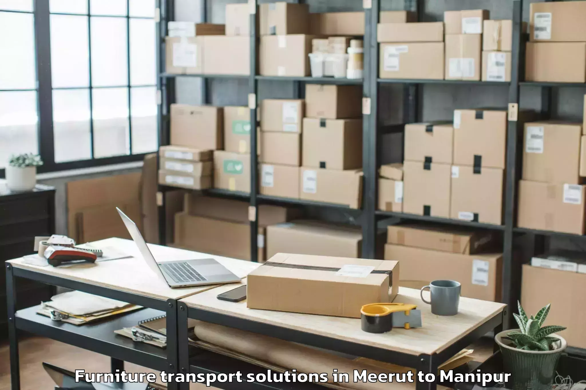 Book Meerut to Moirang Furniture Transport Solutions Online